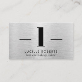 シルバーブラシ仕上げメタル文字Lモノグラムヘアメイクアップ 名刺