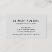 シルバーブラシ仕上げモダンメタルスクリプトの髪とメイクアップ 名刺 (裏面)
