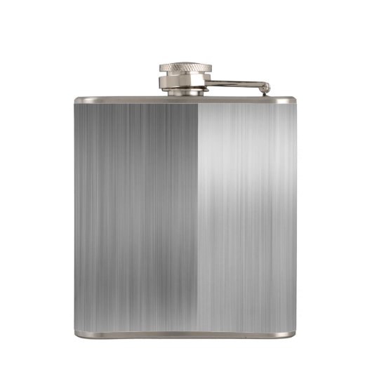 シルバーブラシ仕上げ金属モノグラムの名前とイニシャル フラスク (裏面)