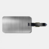 シルバーブラシ仕上げ金属モノグラムの名前とイニシャル ラゲッジタグ (裏面横)