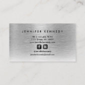 シルバーブラシ付き金エレガント属モノグラモダンム 名刺 (裏面)