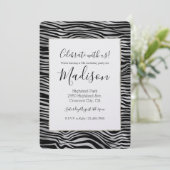 シルバーブラックのゼブラプリント 招待状 (スタンド正面)