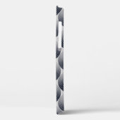 シルバーブラックのモザイク:同心円リングのテクスチャ。 Case-Mate iPhoneケース (裏面 / 左)