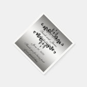 シルバーブラックの渦巻き旋回ありがとう紙結婚のナプキン スタンダードカクテルナプキン (角)