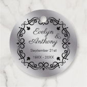 シルバーブラックの渦巻き結婚旋回25周年 フェイバータグ (裏面)