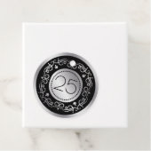 シルバーブラックの渦巻き結婚旋回25周年 フェイバータグ (インサイチュ)