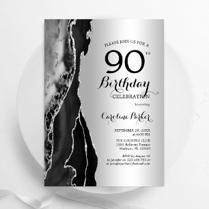 シルバーブラックアゲート90誕生日 招待状