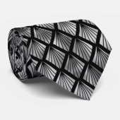 シルバーブラックアートデコのタイル模様ネックタイ ネクタイ (ロール)
