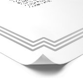 シルバーブラックアールデコ結婚のシーティンググラフポスター ポスター (角)