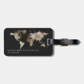 シルバーブラックウォーターのカラーワールドマパーソナライズされたップ ラゲッジタグ (裏面横)