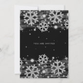 シルバーブラックエレガントウィンターグレームクリスマスパーティー 招待状 (裏面)