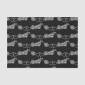 シルバーブラックオートバイバイクバイクもしくは自転車に乗る人カスタム 薄葉紙 (正面)