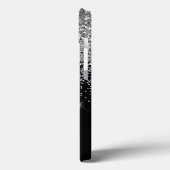 シルバーブラックガーリーグリッタースパークルモノグラム名C Case-Mate iPhoneケース (裏面 / 左)