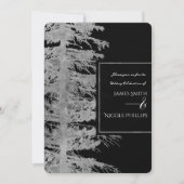 シルバーブラックグラムパイン素朴ツリーフォレ結婚スト 招待状 (正面)