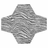 シルバーブラックグリッジーゼブラプリントグリッター          サッカーボール (フラット)