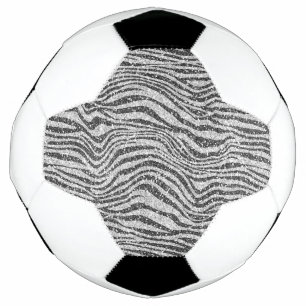 シルバーブラックグリッジーゼブラプリントグリッター          サッカーボール