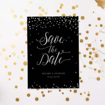 シルバーブラックグリッターがデートをスパークル