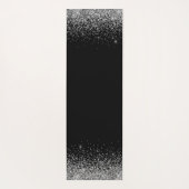 シルバーブラックグリッターガーリーモノグラムイニシャル ヨガマット (裏面)
