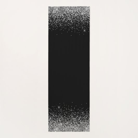 シルバーブラックグリッターガーリーモノグラムエクササイズ ヨガマット (裏面)