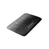 シルバーブラックグリッターガーリーモノグラム名 バスマット (アングル)