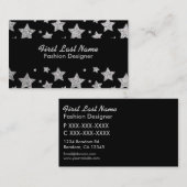 シルバーブラックグリッタースターカスタムズ名刺 名刺 (正面/裏面)