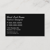 シルバーブラックグリッタースターカスタムズ名刺 名刺 (裏面)