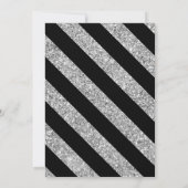 シルバーブラックグリッタースノーフレーク&リボンクリスマスパーティー 招待状 (裏面)