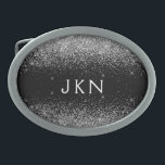 シルバーブラックグリッターモノグラムガーリー名イニシャル 卵形バックル<br><div class="desc">黒と銀のスパークルグリッターモノグラム名ベルトバックル。これは、甘い16 16 16th、18th、21th、30th、40th、50th、60th、70th、80th、90th、100th誕生日、結婚s、ブライダルシャワー、記念日、赤ちゃんシャワーまたはバチェロレッテギフトを愛する人のための豪華でシックなスタイル。</div>