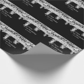 シルバーブラックグリッター追加の名前の誕生日の年t ラッピングペーパー (角)