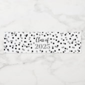 シルバーブラックグリッター2025年卒業 ペットボトルラベル (シングルラベル)