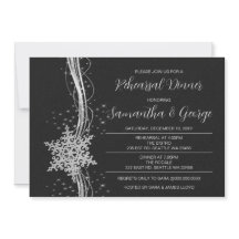 シルバーブラックスノーフレークスウィンターリハーサルディナー