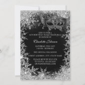 シルバーブラックスノーフレークマスクマスカレードスウィート16 招待状 (裏面)