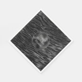 シルバーブラックスパークルゼブラプリント スタンダードランチョンナプキン (角)