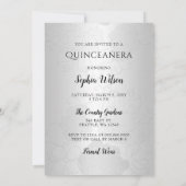 シルバーブラックスパークルドレスキンセアニラカンス 招待状 (裏面)