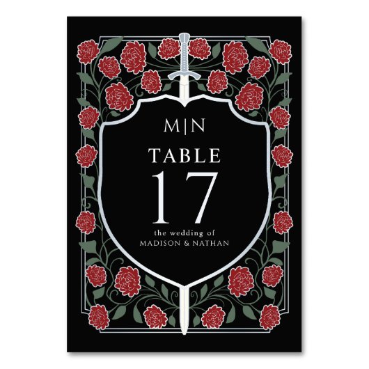 シルバーブラックソード&シールドファンタジー結婚ズ テーブルナンバー (正面)