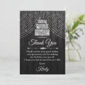 シルバーブラックダイヤモンドケーキ誕生パーティー サンキューカード (スタンド正面)