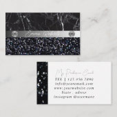 シルバーブラックダイヤモンドコーチ名刺 名刺 (正面/裏面)