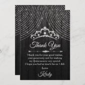 シルバーブラックダイヤモンドティアラキンセアニェラ サンキューカード (正面/裏面)