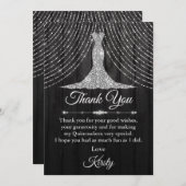 シルバーブラックダイヤモンドドレスキンセニェラ サンキューカード (正面/裏面)