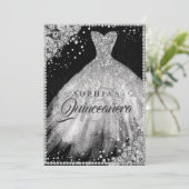 シルバーブラックダイヤモンドレーススパークルガウンキンセアニェラ 招待状 (スタンド正面)