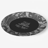 シルバーブラックダマスク25周年記念 ペーパープレート (アングル)