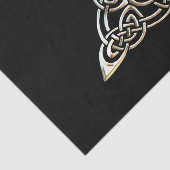 シルバーブラックトライアングルらせん状ケルト結び目模様デザイン 薄葉紙 (詳細)