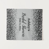 シルバーブラックヒョウブライダルシャワー背景プロップ タペストリー (正面(横))