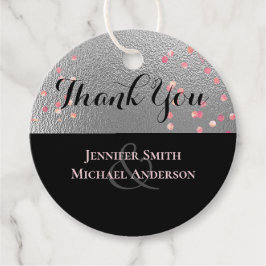 シルバーブラックピンクロセゴールド結婚紙吹雪 フェイバータグ