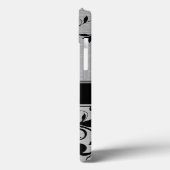 シルバーブラックフローラ渦巻き Case-Mate iPhoneケース (裏面 / 左)