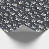 シルバーブラックフローラ結婚25周年 ラッピングペーパー (角)