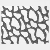 シルバーブラックプリント フリースブランケット (正面(横))