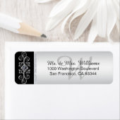 シルバーブラックモノグラムエンベロープ差出人住所 ラベル (インサイチュ)