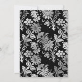 シルバーブラックヴィンテージフローラルパタ結婚ーン 招待状 (裏面)