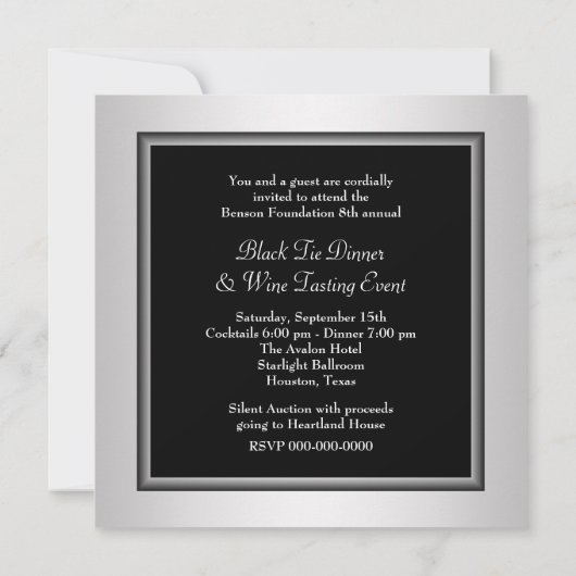 シルバーブラック企業のタイ募金 招待状 (裏面)